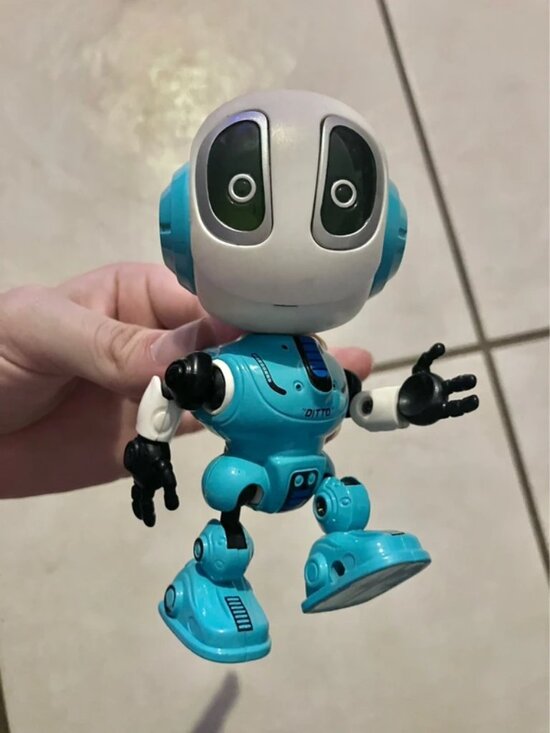 Other - Ditto Mini Die Cast Robot Y2K Blue Toy Bot Posable White Action Figure Frutiger